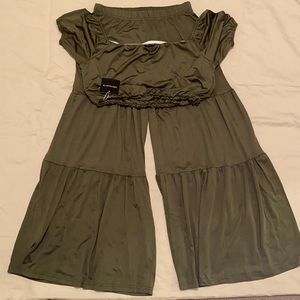 💚Ladies two piece crop top wide leg pants set💚